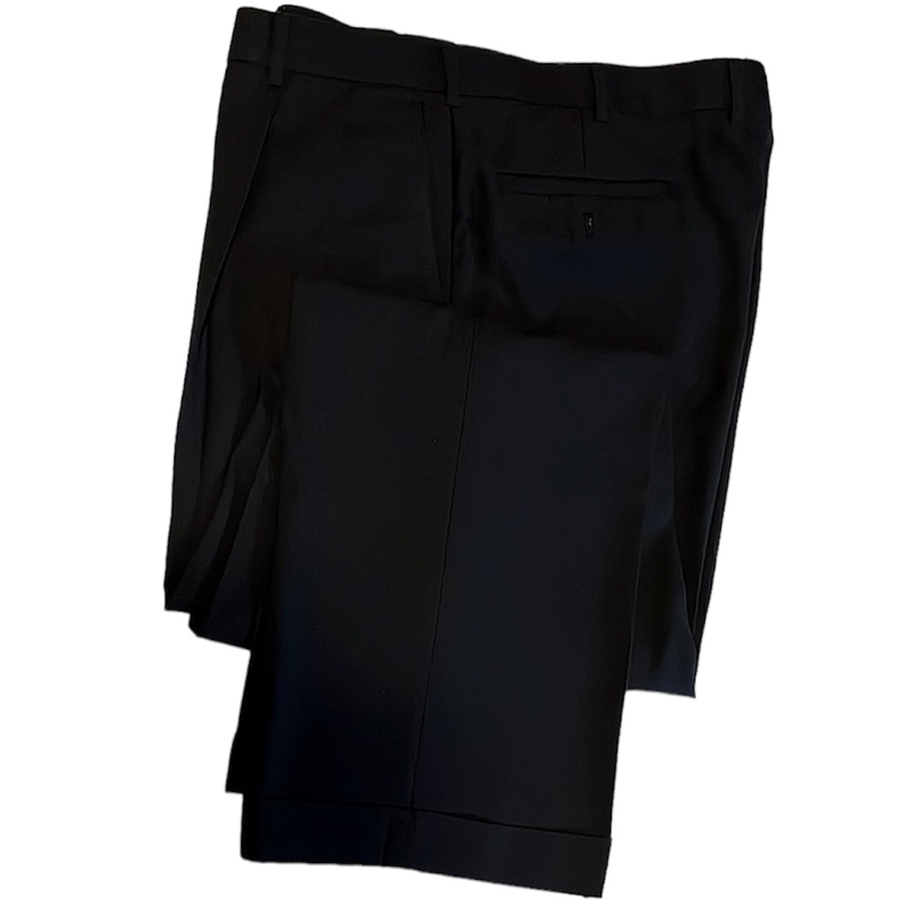 Men’s Navy Polyester Pleated Dress Pants Louis Raphael Taylored